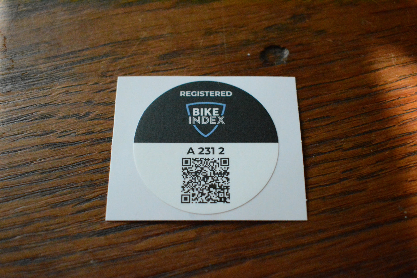 Bike Index QR sticker
